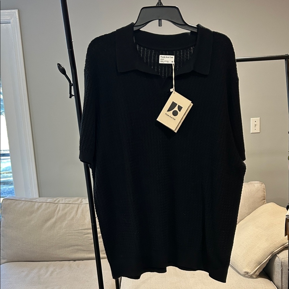Organic Black Knit Short sleeve Sweater